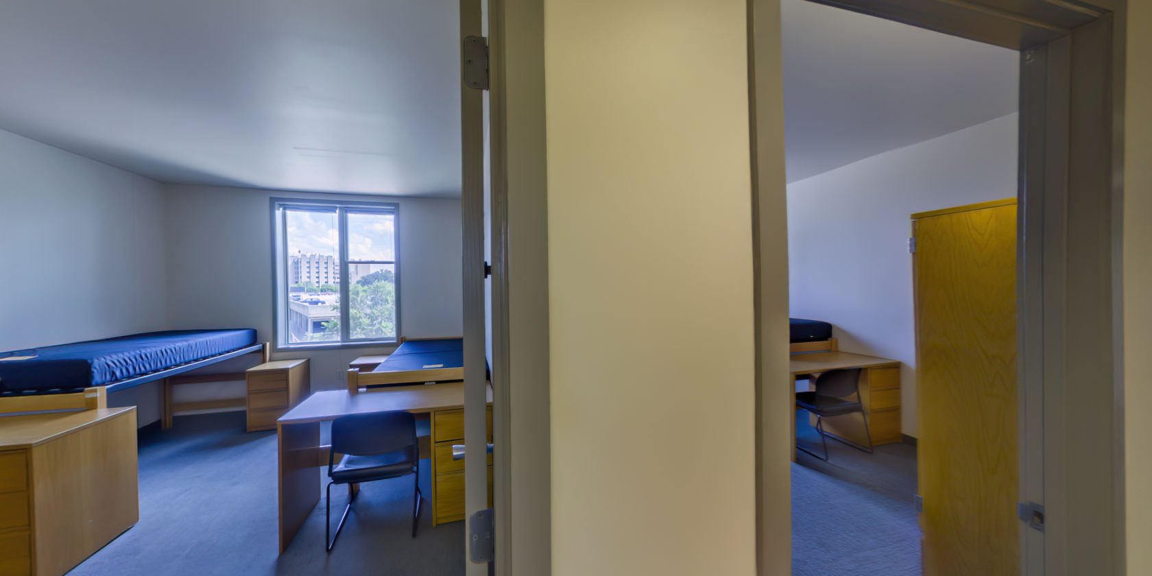 This side of the hallway connects to two bedrooms.